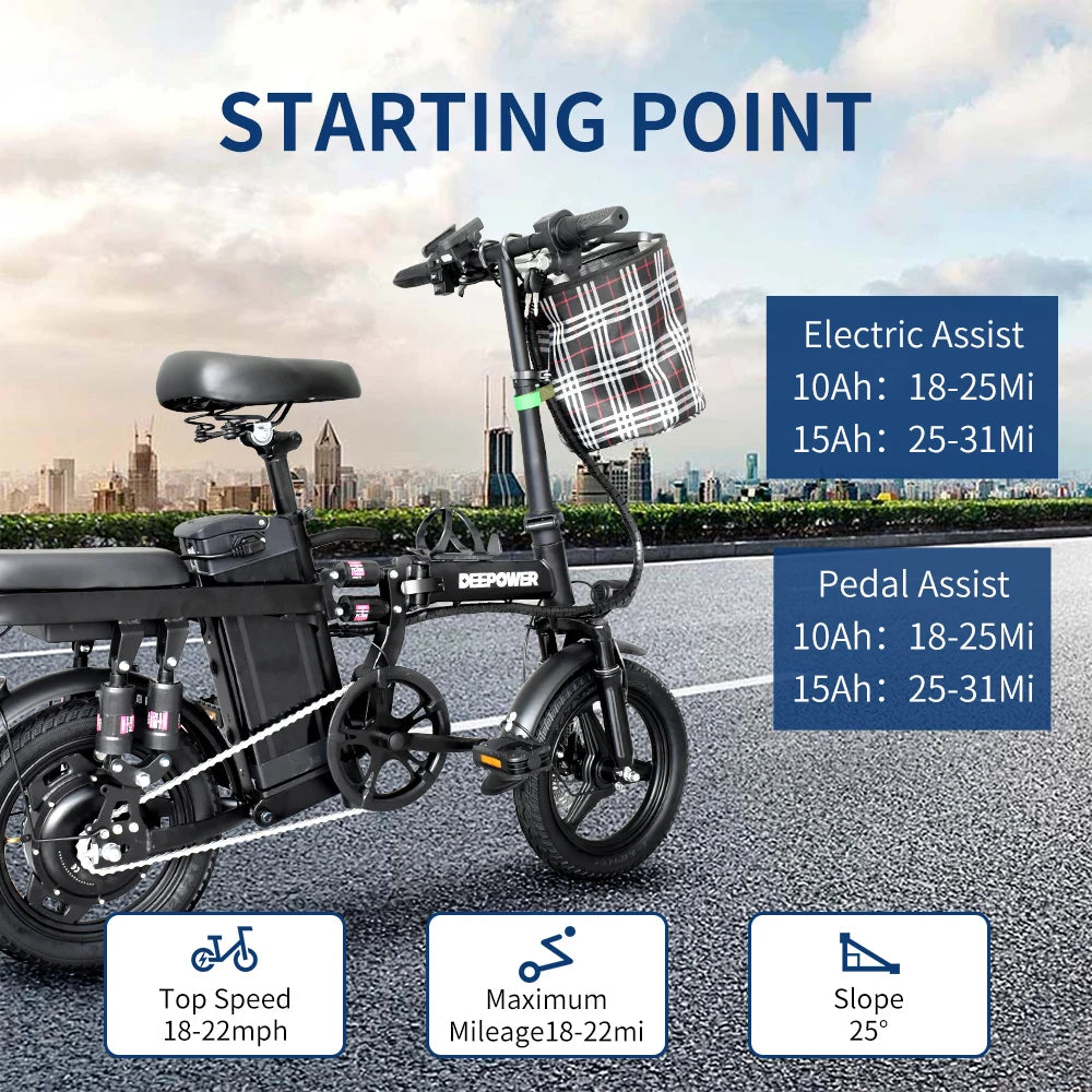 Electric Bike for Adults, 400W Motor,  up to 25MPH