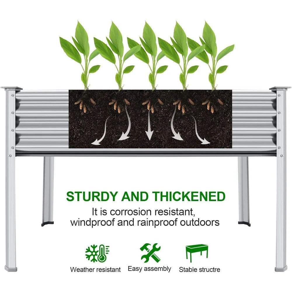 Galvanized Steel Raised Garden Bed with Legs - Dons' Adventure Gear 