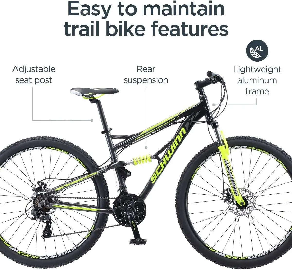 Mens and Womens Mountain Bike, 29-Inch Wheels - Dons' Adventure Gear 